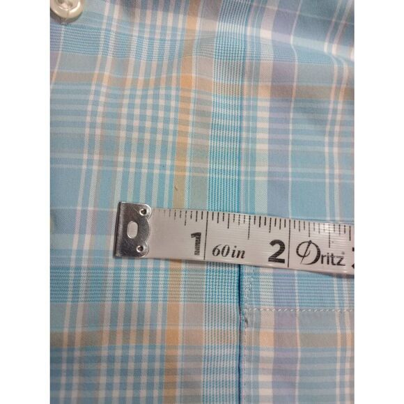 Peter Millar Shirt Men's Medium Blue Summer Comfort Button Front Long Sleeve - Picture 9 of 9
